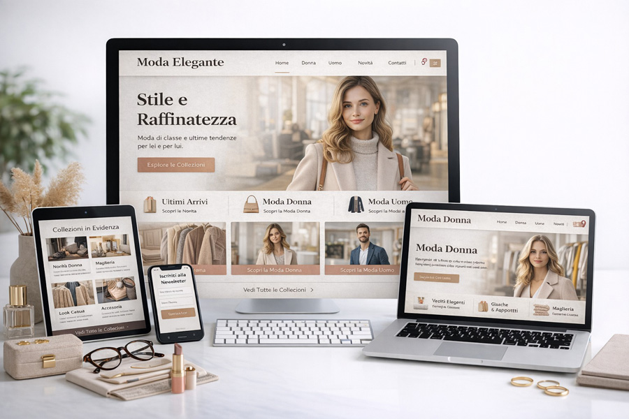 Realizzazione sito web e-commerce abbigliamento scarpe accessori