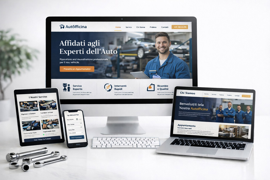 Realizzazione sito web per officina e autoricambi